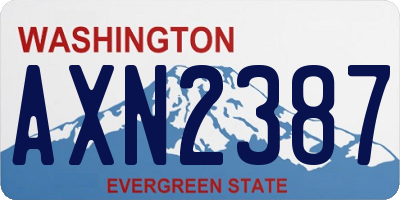 WA license plate AXN2387