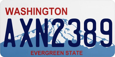 WA license plate AXN2389