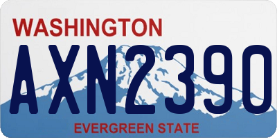 WA license plate AXN2390