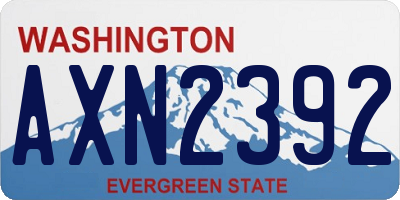 WA license plate AXN2392