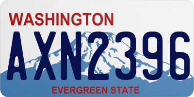 WA license plate AXN2396
