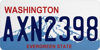 WA license plate AXN2398