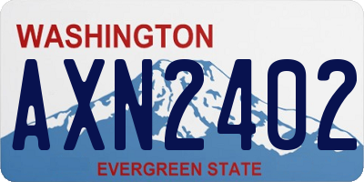WA license plate AXN2402