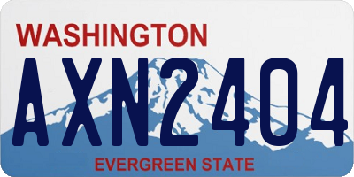 WA license plate AXN2404