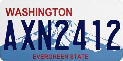 WA license plate AXN2412