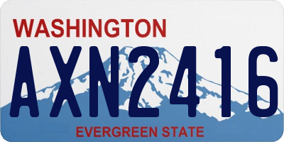 WA license plate AXN2416