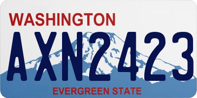 WA license plate AXN2423