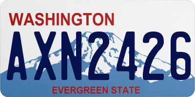 WA license plate AXN2426
