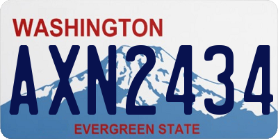 WA license plate AXN2434