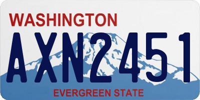 WA license plate AXN2451