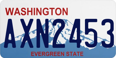 WA license plate AXN2453