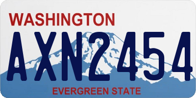 WA license plate AXN2454