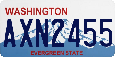 WA license plate AXN2455