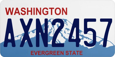 WA license plate AXN2457