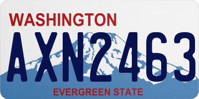 WA license plate AXN2463