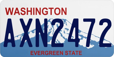 WA license plate AXN2472