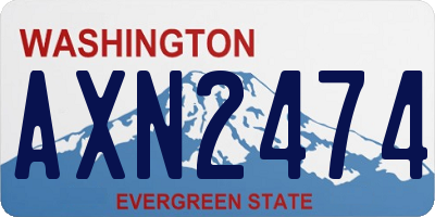 WA license plate AXN2474