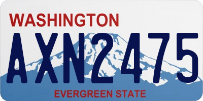 WA license plate AXN2475