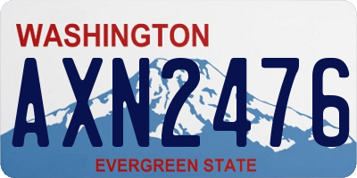WA license plate AXN2476