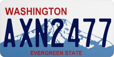 WA license plate AXN2477