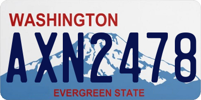 WA license plate AXN2478