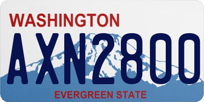 WA license plate AXN2800