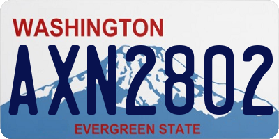 WA license plate AXN2802