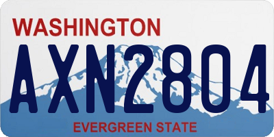 WA license plate AXN2804