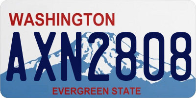 WA license plate AXN2808