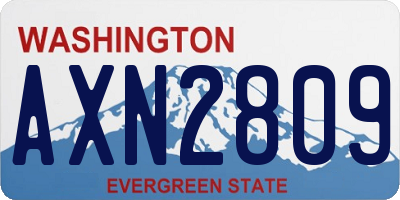 WA license plate AXN2809