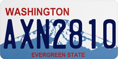WA license plate AXN2810