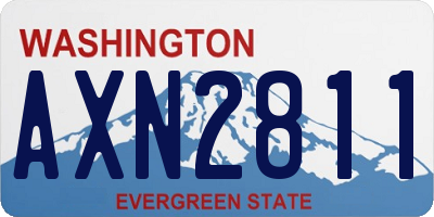 WA license plate AXN2811