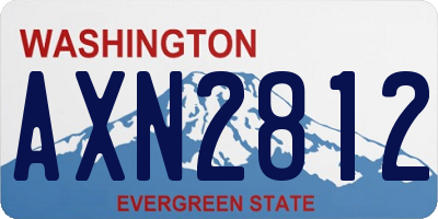 WA license plate AXN2812