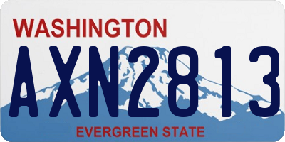 WA license plate AXN2813