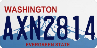 WA license plate AXN2814