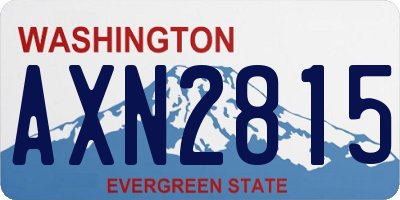 WA license plate AXN2815