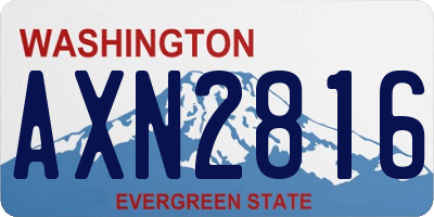WA license plate AXN2816
