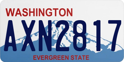 WA license plate AXN2817
