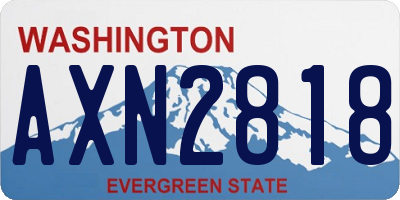WA license plate AXN2818