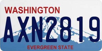 WA license plate AXN2819