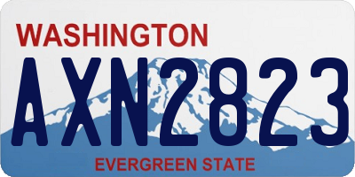 WA license plate AXN2823
