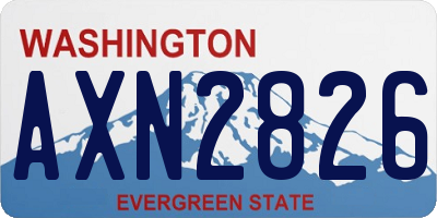 WA license plate AXN2826
