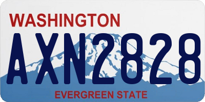 WA license plate AXN2828