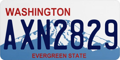 WA license plate AXN2829