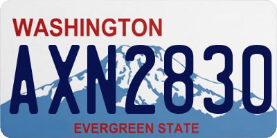 WA license plate AXN2830