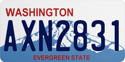 WA license plate AXN2831