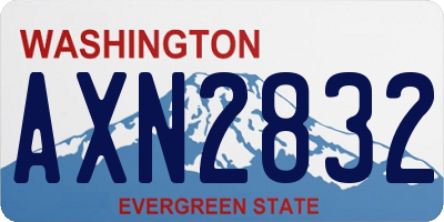 WA license plate AXN2832