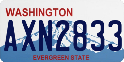 WA license plate AXN2833