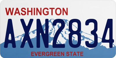 WA license plate AXN2834