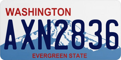 WA license plate AXN2836